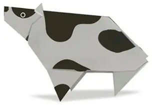 Hướng dẫn gấp Origami con bò sữa