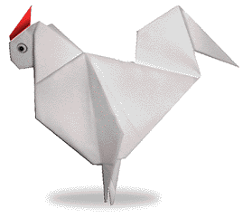 Hướng dẫn gấp Origami con gà
