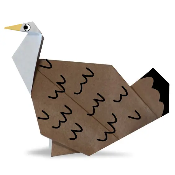 Hướng dẫn gấp Origami con gà tây