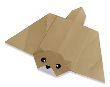 Hướng dẫn gấp Origami con sóc bay