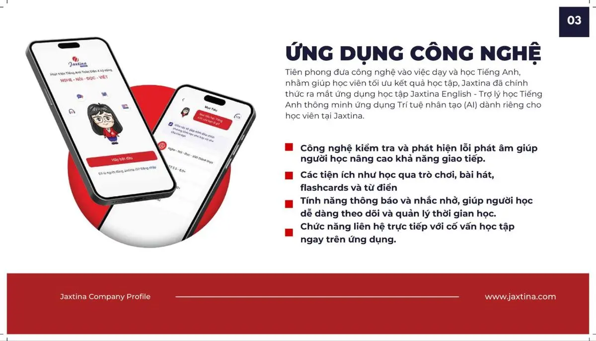 Ứng dụng học tiếng Anh của Jaxtina