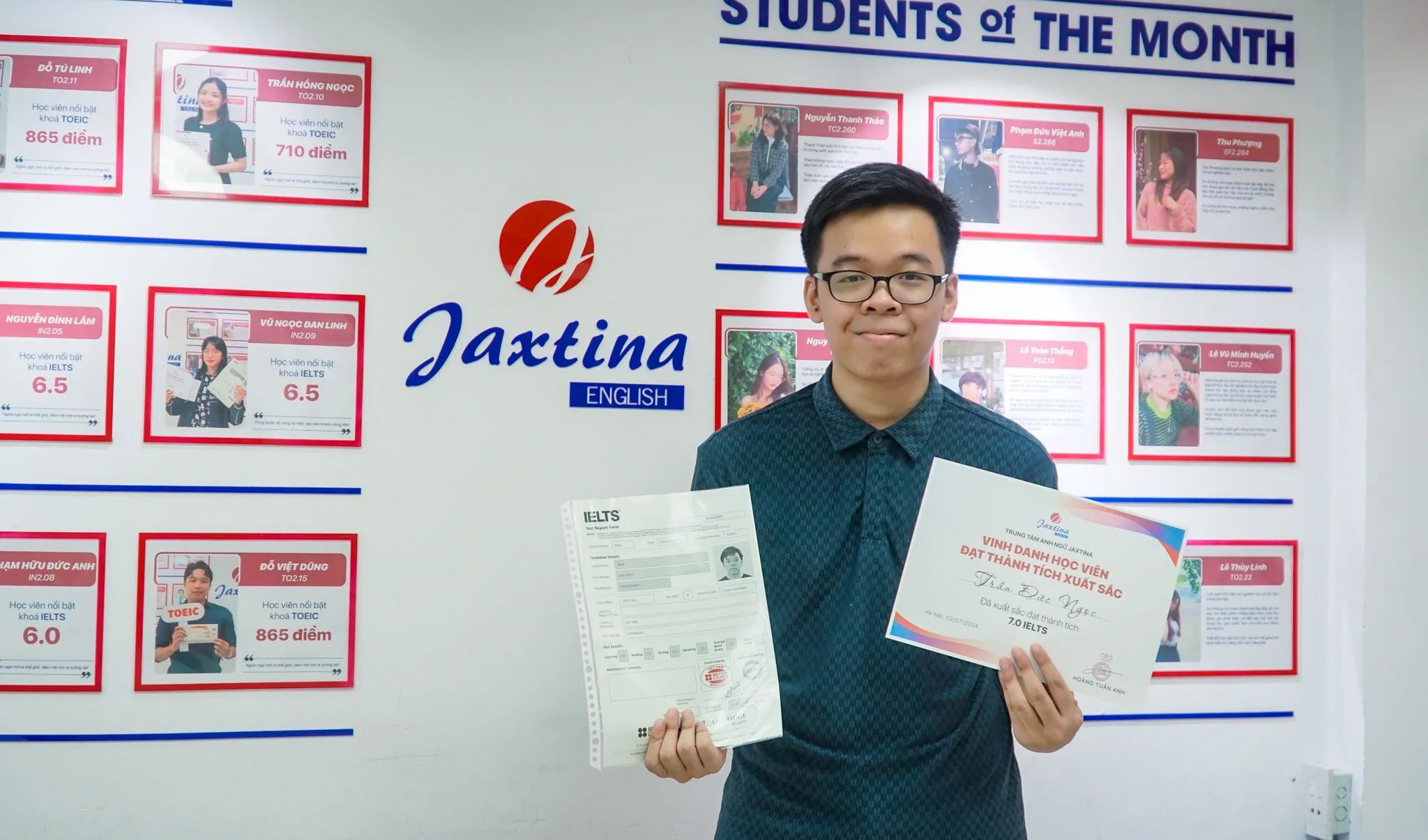 TỪ CƠ BẢN LÊN GIỎI TIẾNG ANH, TRẦN ĐỨC NGỌC XUẤT SẮC ĐẠT 7.0 IELTS