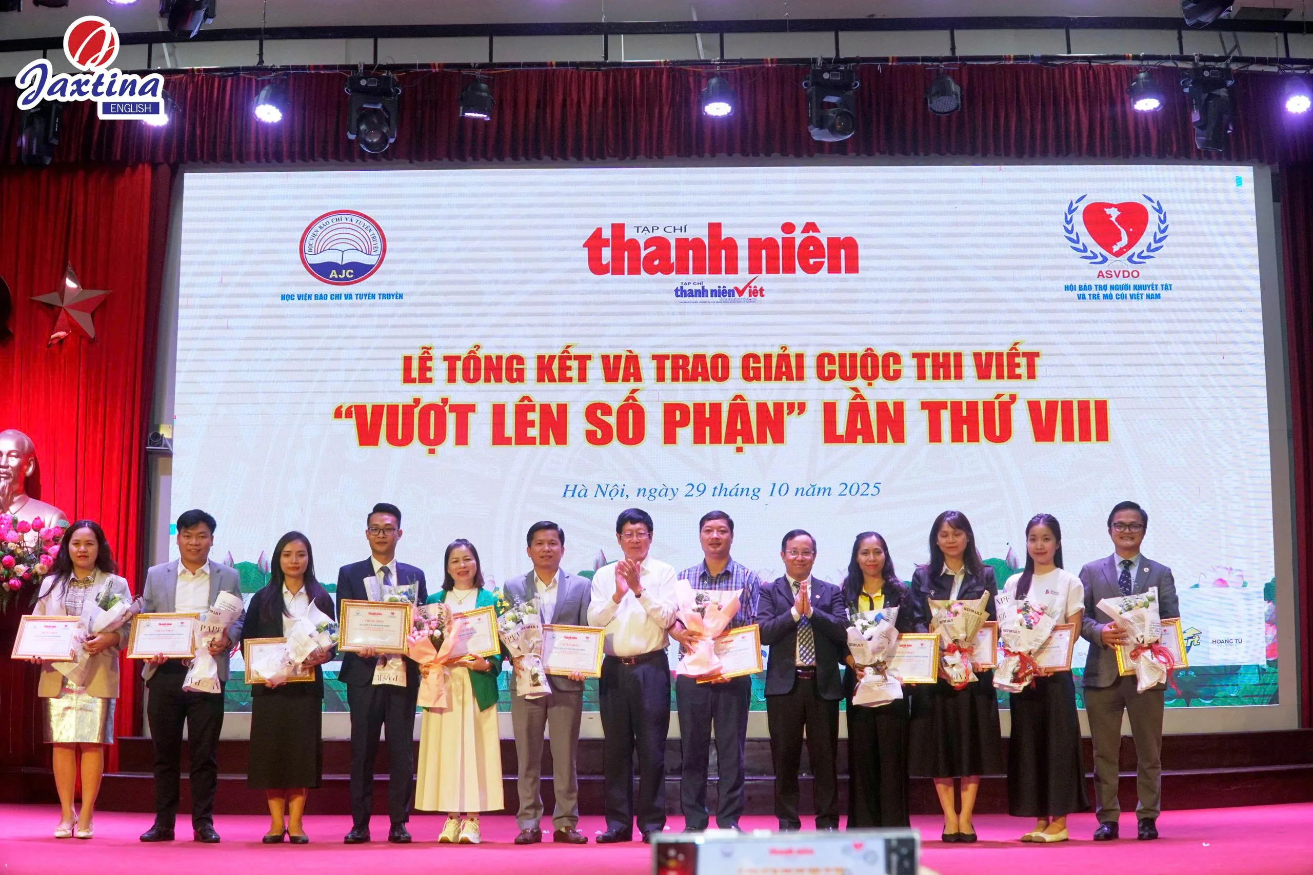 Jaxtina English đồng hành cùng Cuộc thi viết “Vượt lên số phận” Lần thứ VIII